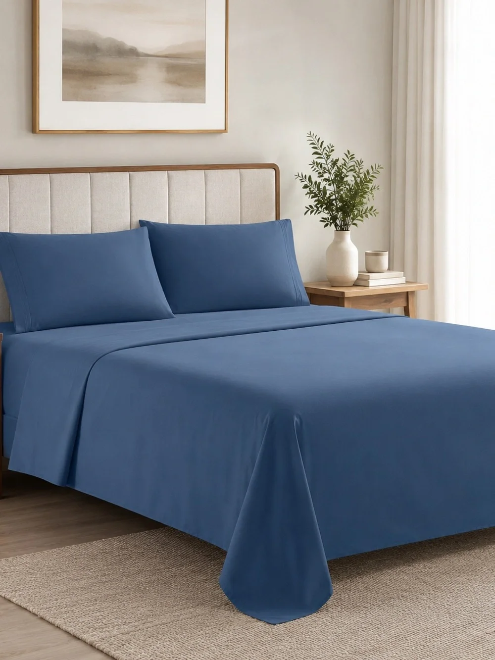Sweet Home Collection Queen 4-Piece Sheet Set Denim Blue